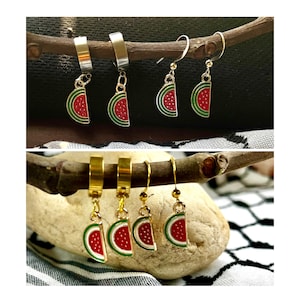 Palestine Watermelon Charm Dangle Hanging Earrings image 1