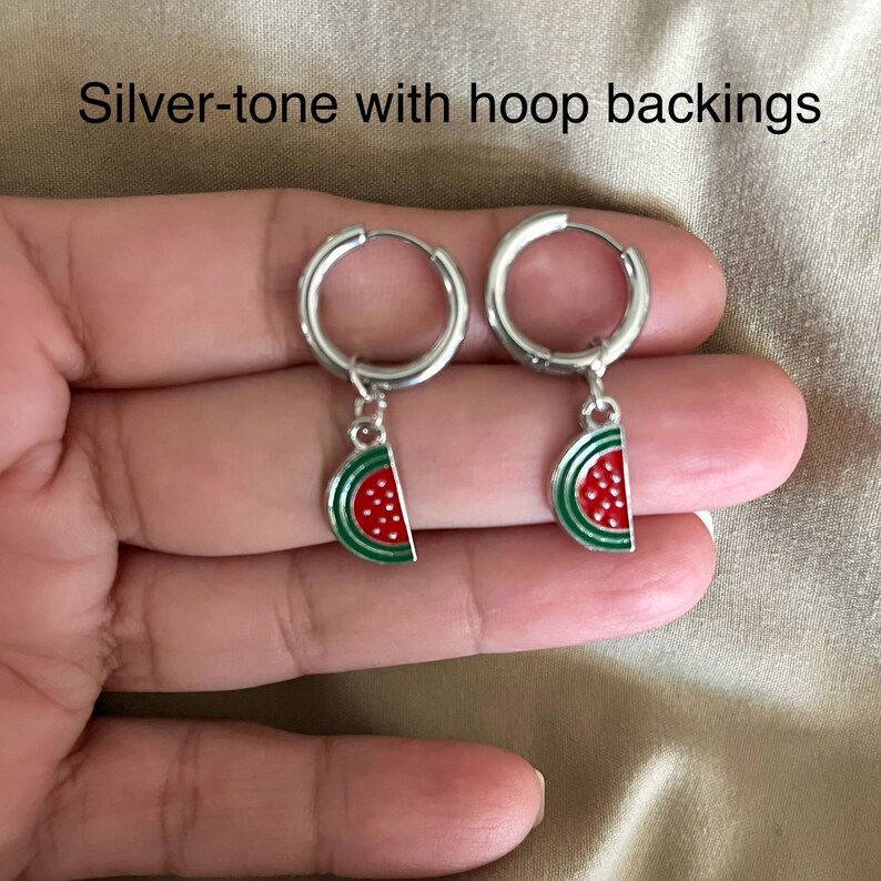 Palestine Watermelon Charm Dangle Hanging Earrings image 10