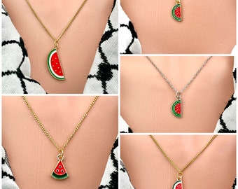 Palestine Watermelon Charm Necklace
