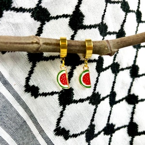 Palestine Watermelon Charm Dangle Hanging Earrings image 3