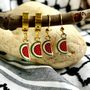 Palestine Watermelon Charm Dangle Hanging Earrings image 2