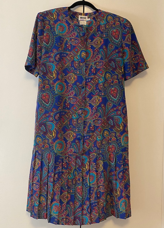 Leslie Fay Paisley Pleat Dress