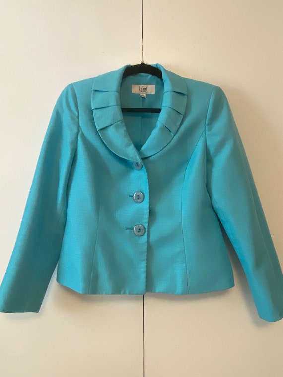 Le Suit Blue Skirt Suit & Blazer (Petite)