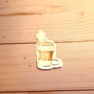 Autocollant en vinyle découpé à la vapeur, autocollant pour les amateurs de café et de thé, autocollant individuel