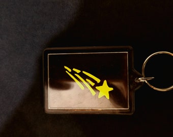 Shooting Star Acrylic Painting Keychain, For Keychain Lovers, Bag Decoration