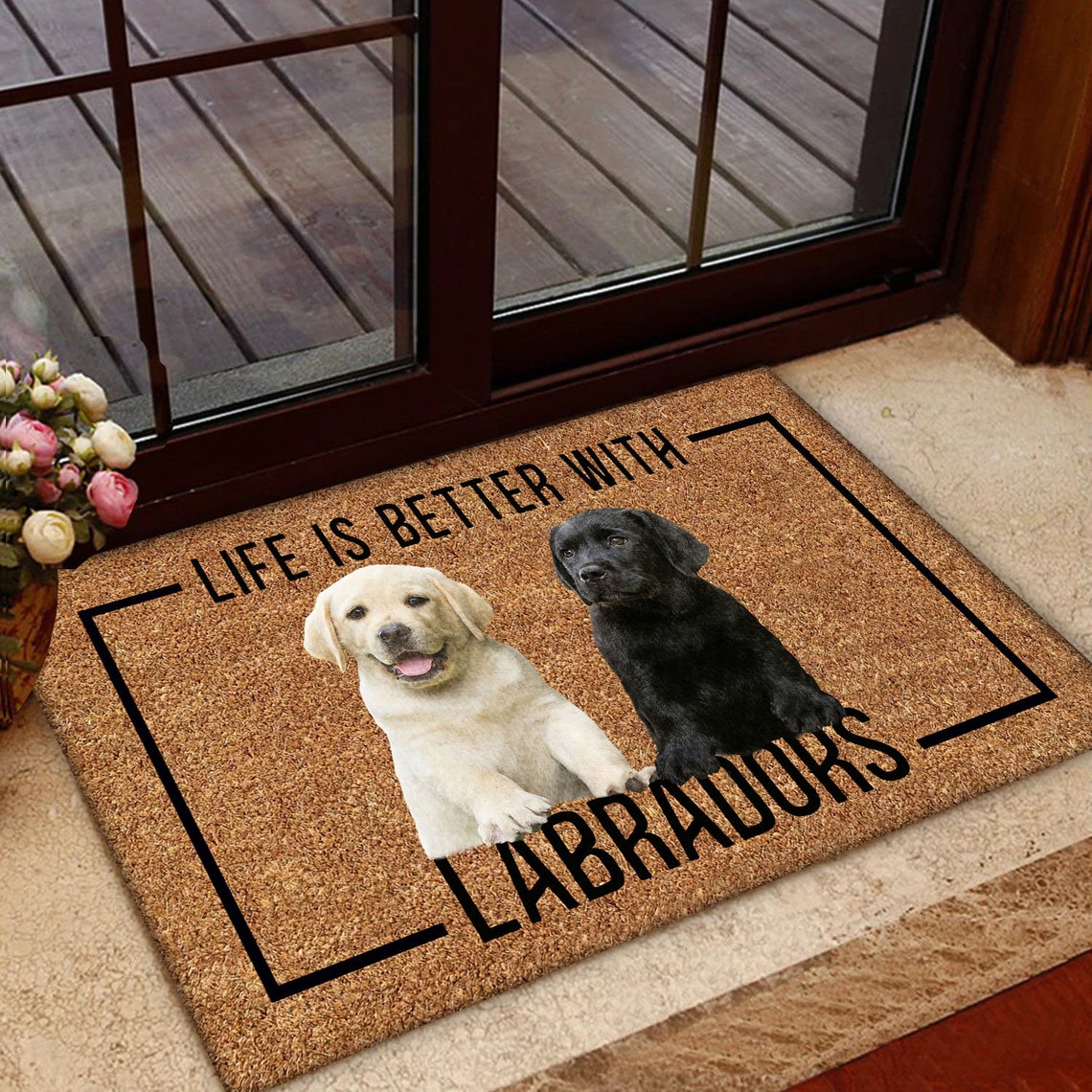 Labrador Life Better Doormat 3d Printing Personalized Doormat Etsy