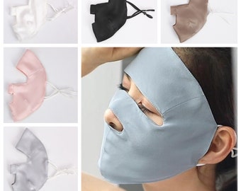 100% Silk Face Mask Full Protection, Anti-UV Cooling Face Masks for Summer, Biking Hiking Face Covering, Pure Mulberry Silk Mask