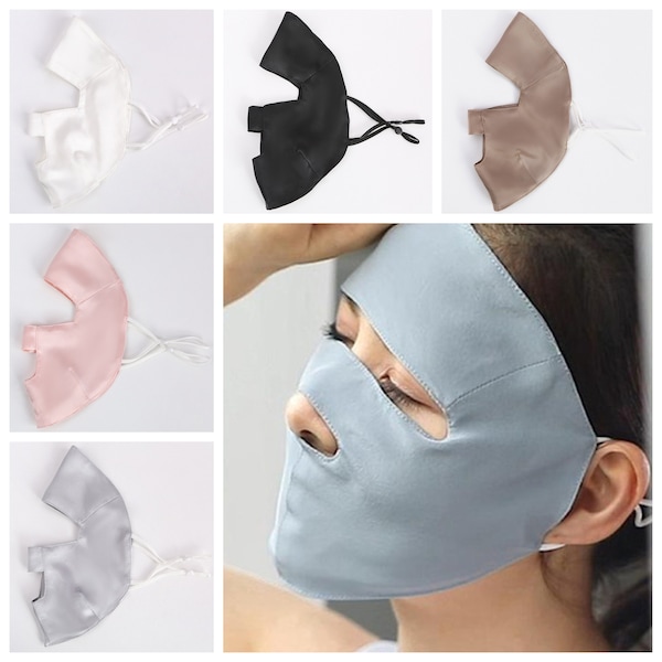 100% Silk Face Mask Full Protection, Anti-UV Cooling Face Masks for Summer, Biking Hiking Face Covering, Pure Mulberry Silk Mask