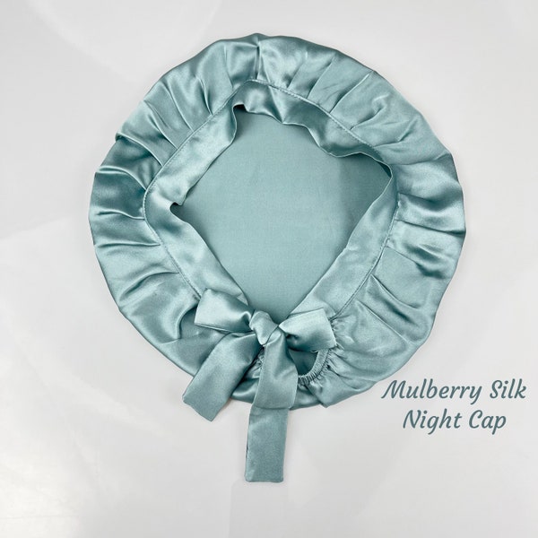 Silk Night Cap/Hat 100% Mulberry Silk Sleeping Bonnet Silk Caps Turban Sleep Hair Bonnet Hair Care, Gifts for her