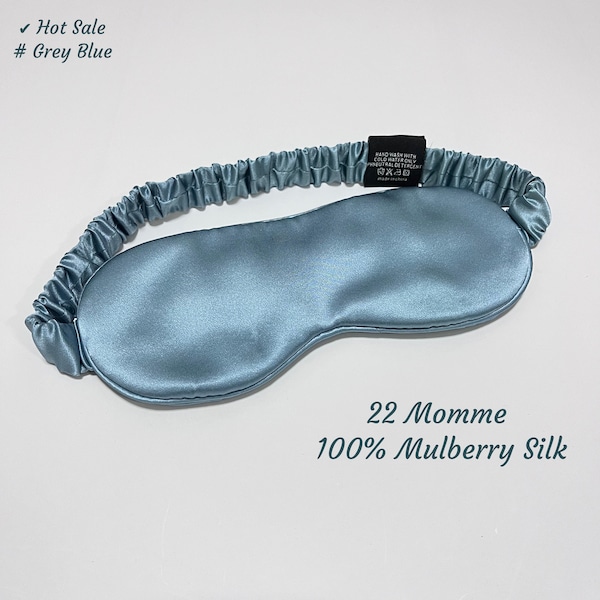 Silk Eye Mask Organic 22 Momme Mulberry Silk Pure Silk Blindfold Sleep Mask Non-toxic Dyes Super Soft Elastic Strap Bridesmaid Gift