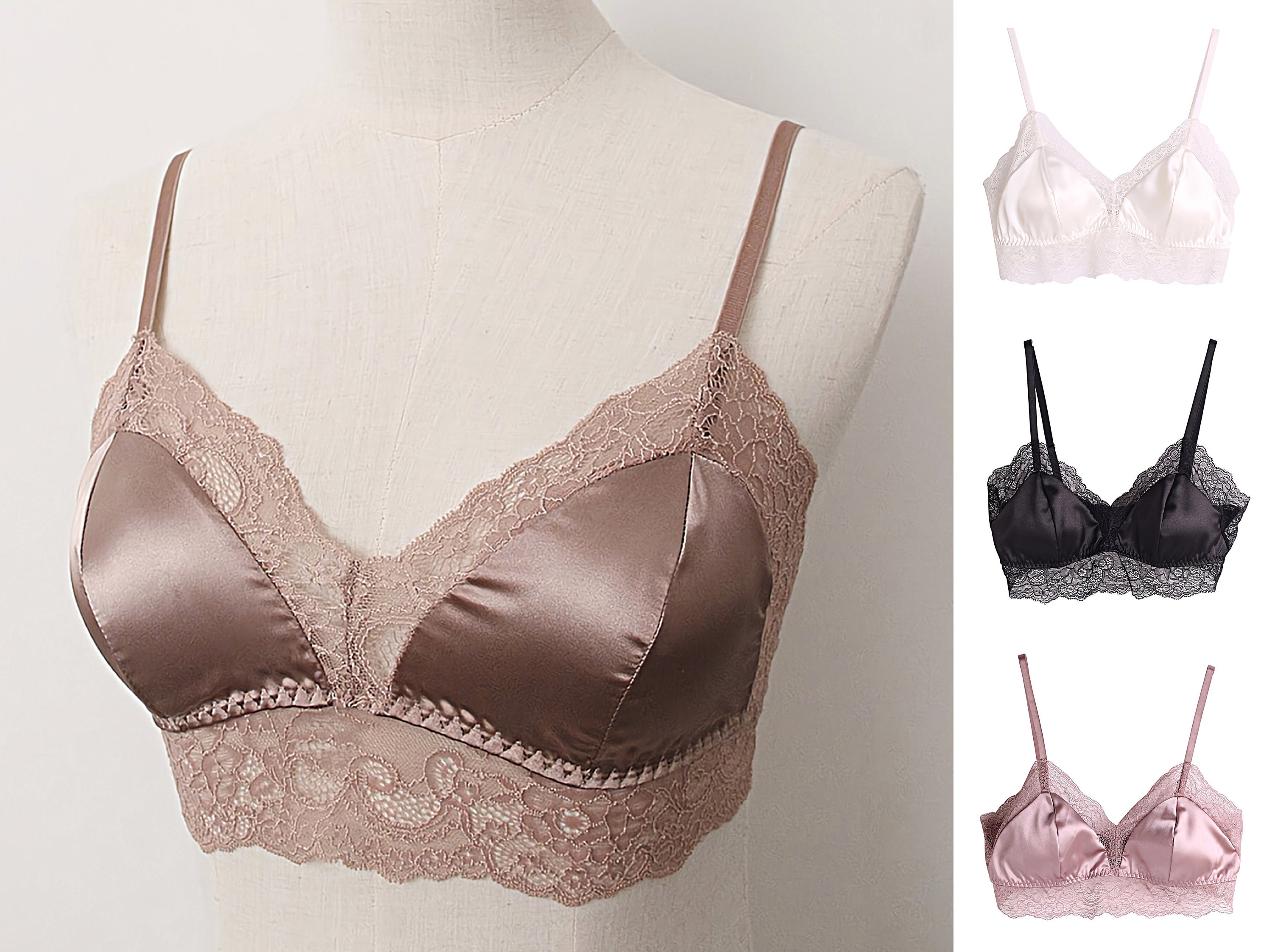 Pure silk bralettes and vintage style bras