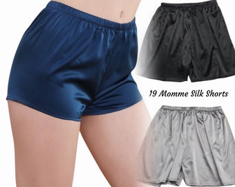 19 Momme Silk Shorts, Pure Silk Pajamas, Luxury Mulberry Silk Sleep Shorts, Silk Sleepwear, Invisible Under Skirt Shorts, Gifts for Her