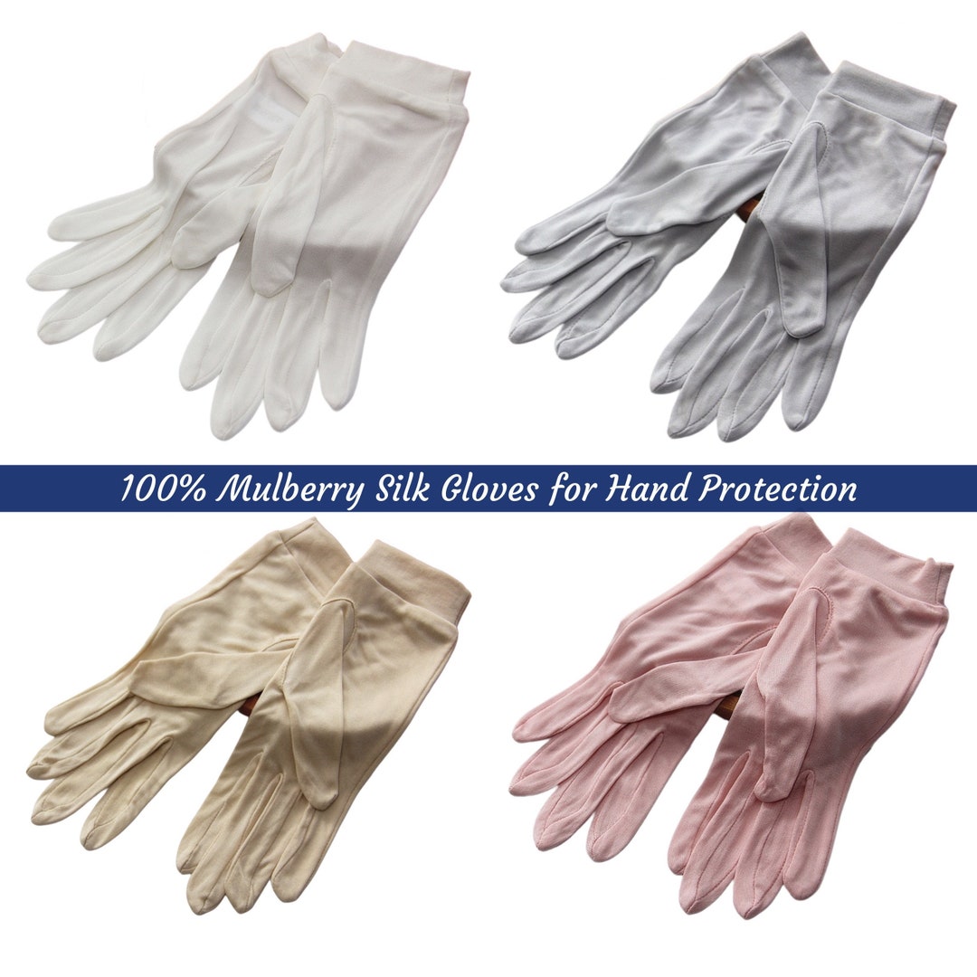 100 Silk Gloves, Mulberry Silk Gloves for Antiuv, Keep Hands