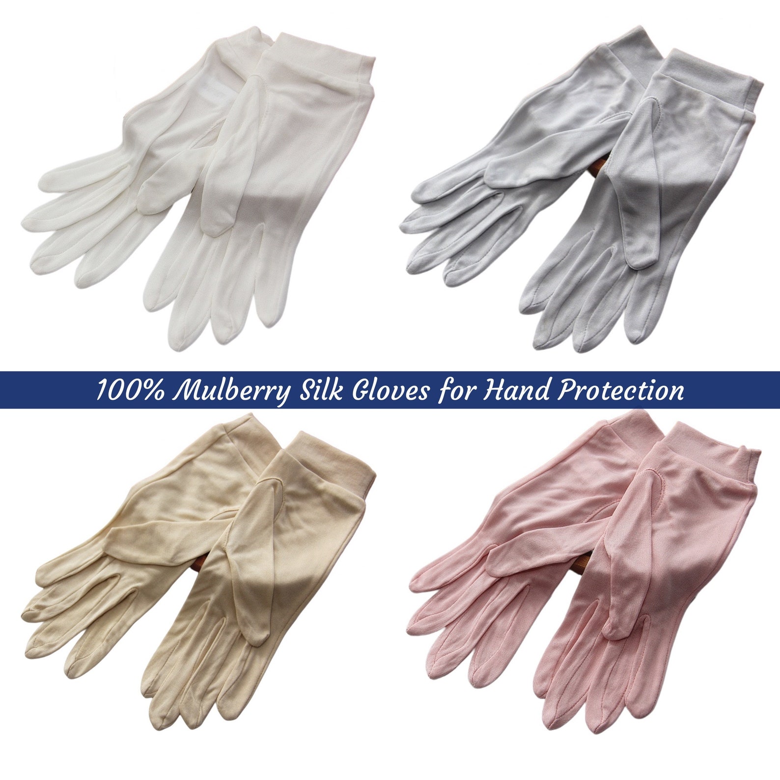 100 Silk Gloves Mulberry Silk Gloves for Antiuv Keep Hands Etsy