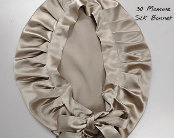 30 Momme Silk Sleep Bonnet Cap / Hut 100% Maulbeerseide Cap zum Schlafen Luxus Silk Hair Turban Women Hair Wrap, Weihnachtsgeschenke für sie