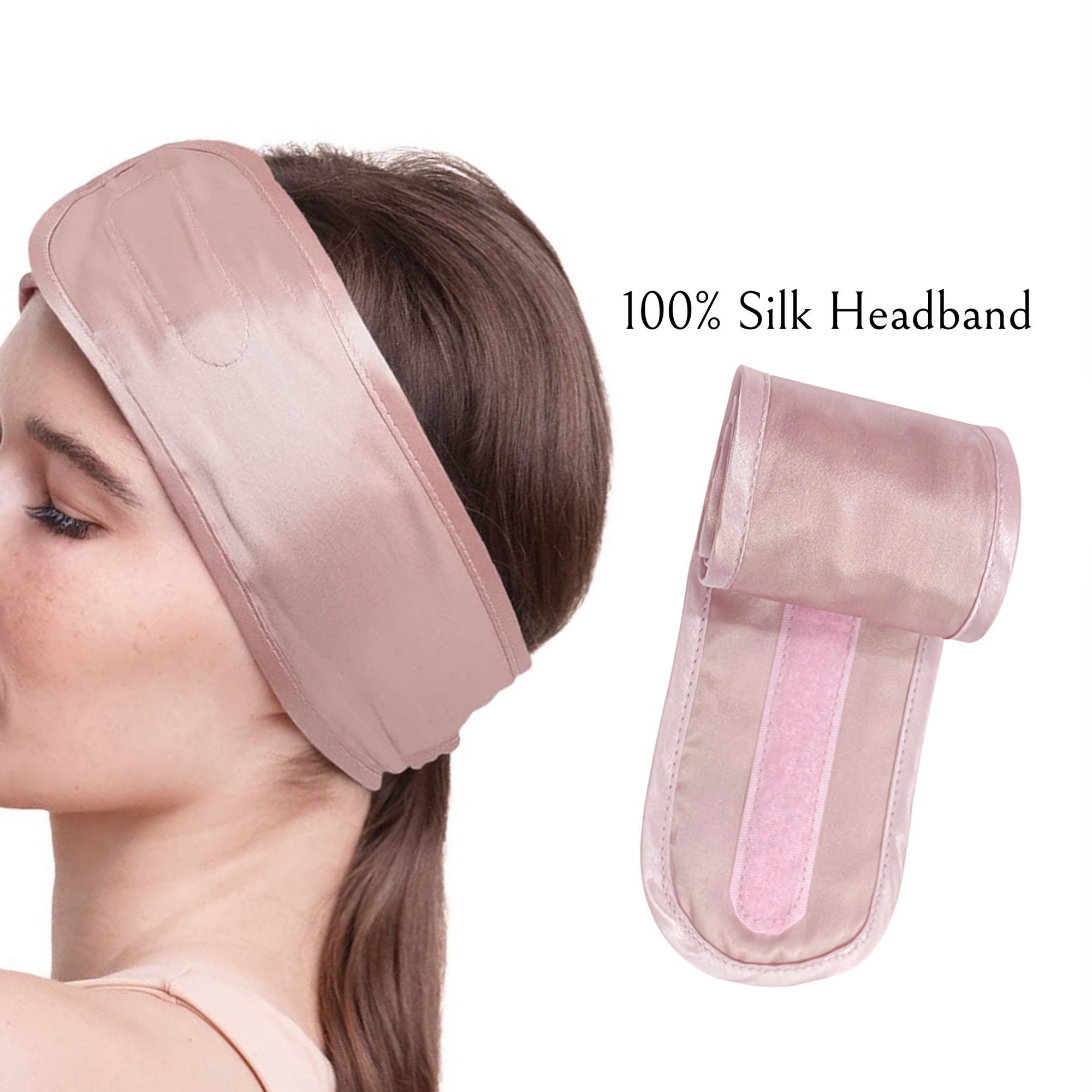 Elastic Women Silky Satin Headband Adjustable SPA Facial Headband Makeup