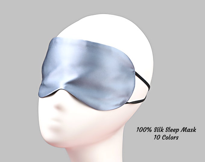 100% Silk Sleep Mask, 19 Momme Mulberry Silk Mask, Travel Eye Mask, Adjustable Strap Blindfold, Double sided Sleep Mask, Bridesmaid Gifts