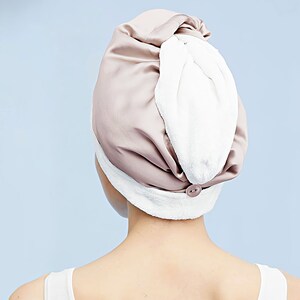 Serviette en soie réversible 19 Momme Mulberry Soie & Microfibre Double Couche Serviette Femmes Cheveux Sèche-Serviette Soie Turban Hair Wrap Soins des cheveux Cadeaux image 9