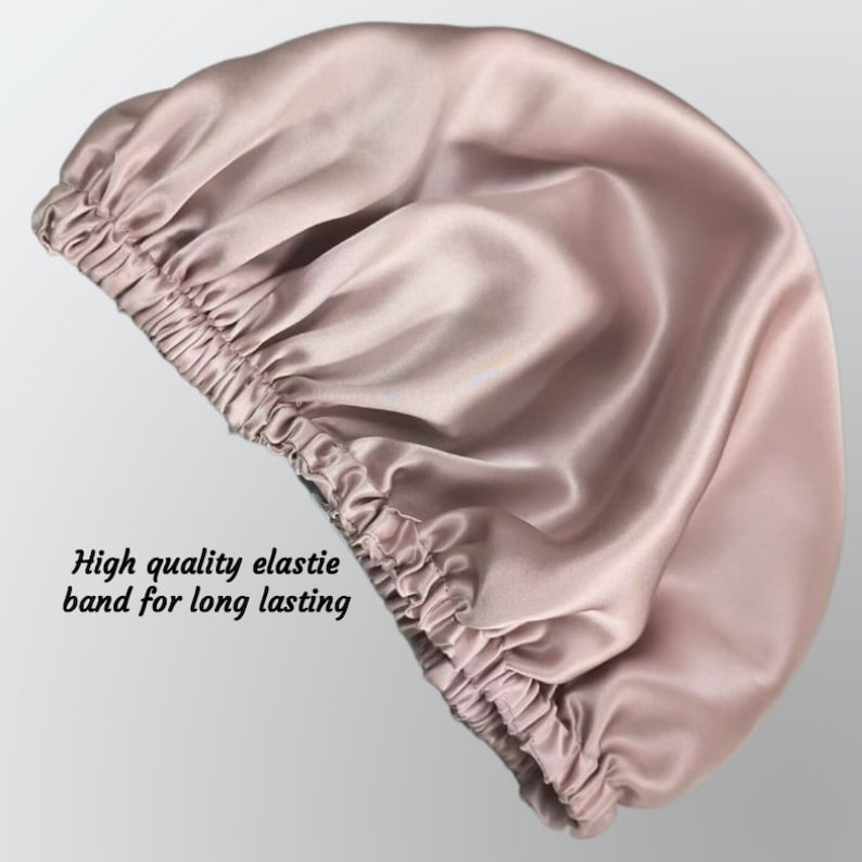 Double Layer Silk Sleep Bonnet With Adjustable Buckle 100% Pure Mulberry Silk Caps Women Hair Care Beauty Sleeping Cap Silk Turban image 4
