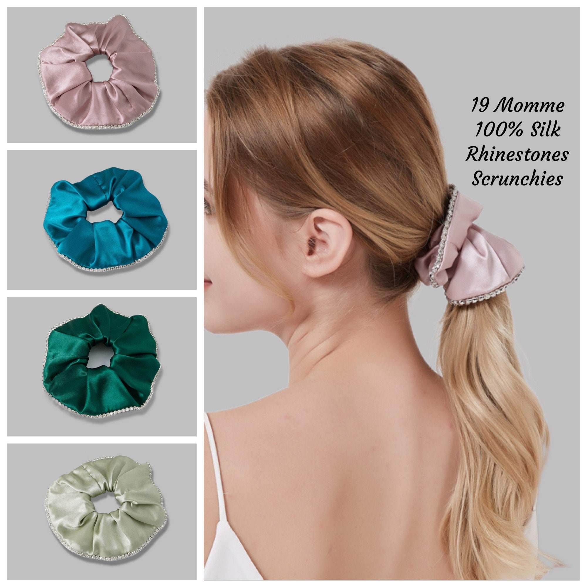 Silk Scrunchie, Trendy Scrunchie with Crystal, Designer Hair Scrunchie –  MALKIELE