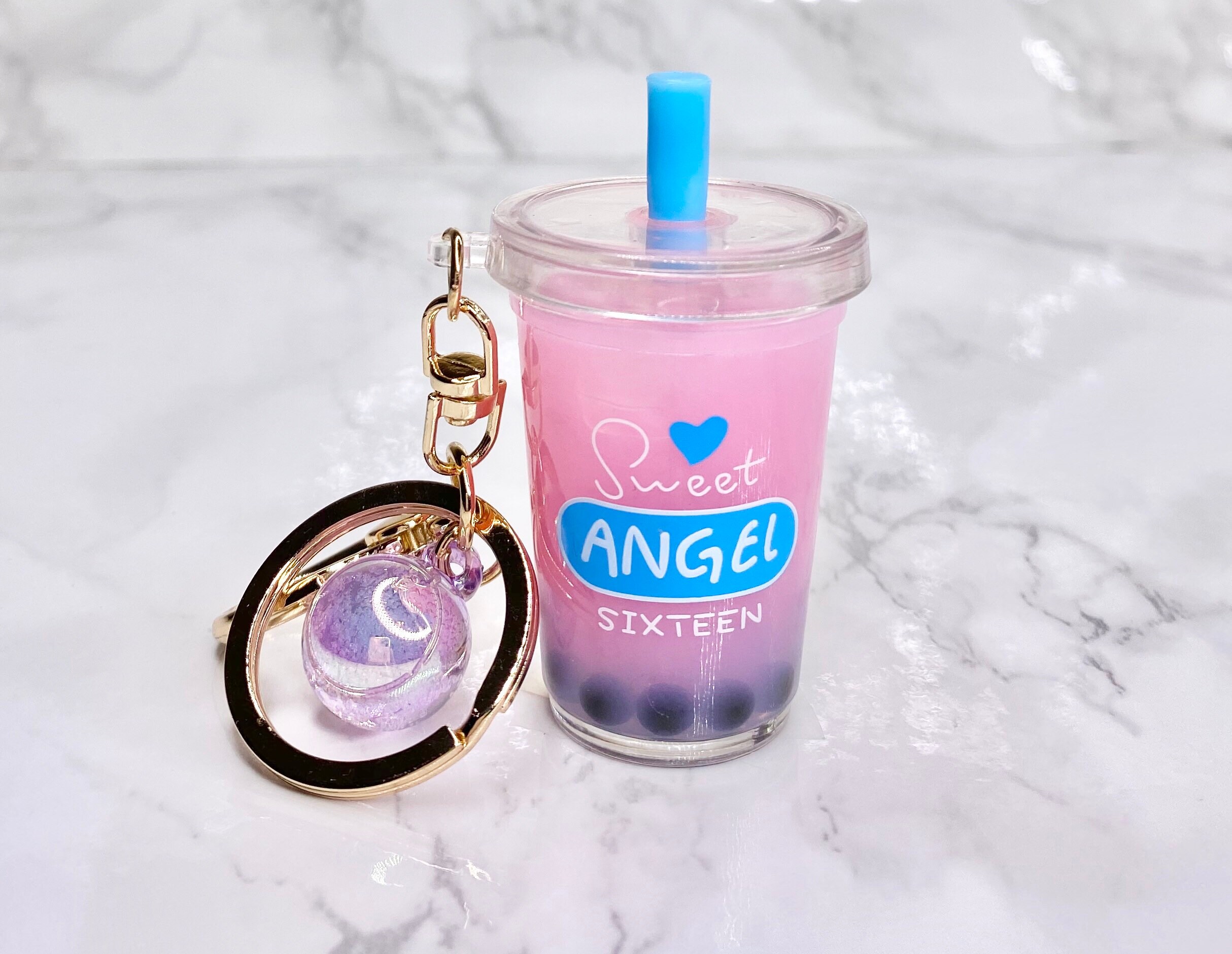 Boba Tea Keychain Kawaii Keychain Bubble Tea Keychain Cute Etsy