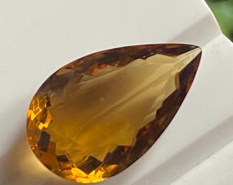 Honey Quartz Pear Stone - Natural Polished Gemstone, 7.75 Ct