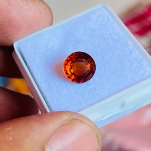 Natural Hessonite orange Garnet Brilliant Round cut mm Size Faceted - AAA Quality loose Hessonite orange Garnet Untreated  Unheated Muzambiq