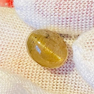 Chrysobéryl naturel couleur ambre oeil de chat boucle d'eau propre rare vert pomme oeil de chat ovale 7X10mm non traité non chauffé pour faire bague 7CT
