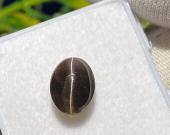 Natural Sillimanite Cat's Eye Cabochon, Untreated Gemstone, 7x9x4mm, 2.40CT