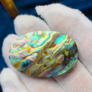 Hermosa concha de abulón Oval 33X22X6mm Concha de abulón natural cabujón suelto Espalda plana calibrada AAA Calidad Piedra preciosa para anillo colgante 39.80