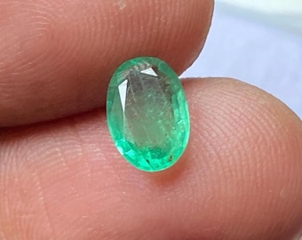 Natural Emerald Oval 5x8 mm Faceted Real Gemstone Necklace Gift