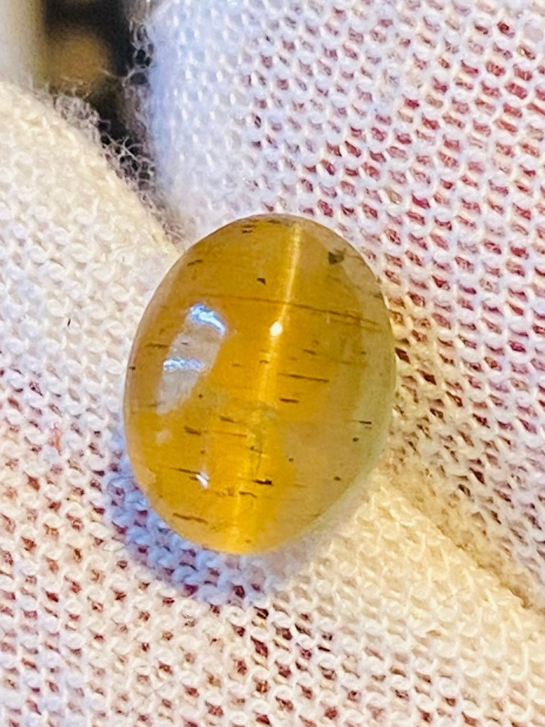 Unique Amber Color Chrysoberyl Cats Eye Water Loop Clean Rare Apple