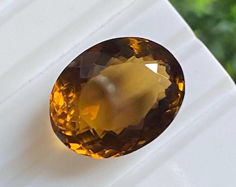 Natural Honey Quartz Gemstone, Oval Cut, 11.50Ct, Brazil Mine
