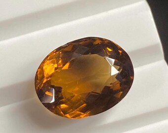 Honey Beer Quartz Gemstone, Oval Carved Pendant Stone 10x14mm