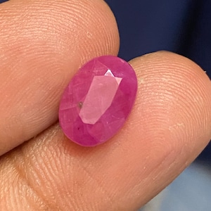 Natural Burma Ruby - Oval 3.25 Carats - Emerald Cut- 8X11mm - Natural Ruby - Shape Ruby - Deep Pink Genuinely Ruby July Birthstone Big Ruby