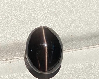 Ceylon Sillimanite Cat's Eye Cabochon, 8.80 Carat Oval Gemstone