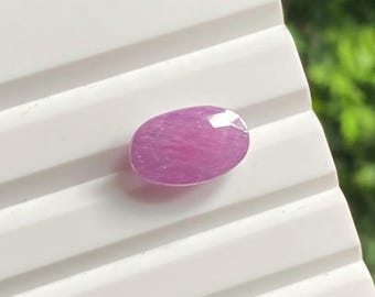 Burmese Purple Ruby – 5.90 Carat Oval Faceted Gemstone