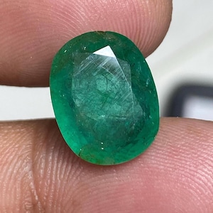 BIG EMERALD!! Natural Emerald Cushion 6.30Cts Vibrant Green Expensive Elongated Emerald 10x13x6MM, Vivid Green Emerald Loupe Clean Emerald