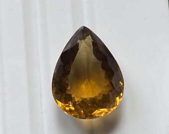 Natural Honey Quartz Gemstone – 12.40 Carat Pear Shape
