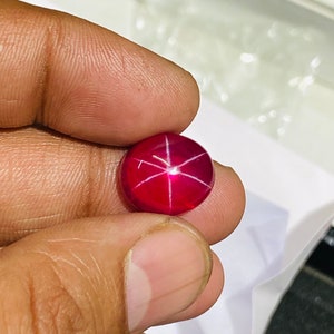 Preziosa stella rara di alta qualità trovata rubino ovale taglio birmano pietra preziosa di alta qualità AAA + stella certificata rubino stella sciolta per realizzare pendenti ad anello