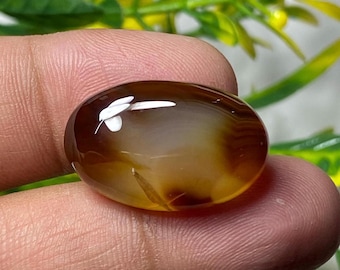 Piedra preciosa Sulemani Hakik 100% natural / Cabujón Hakik pulido / Piedra Soleimani Aqeeq / Tamaño del anillo / 20.90CT /