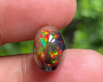 6カラットのエチオピア産ブラックオパール宝石、ハニカムカボション
