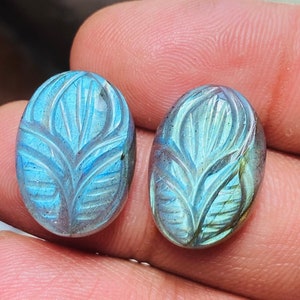 Blume Labradorit Carving Paar Stein blau auffällige AA + Qualität Schöne handgemachte Schnitzerei Stein blau Labradorit für mehrere Schmuck verwendet