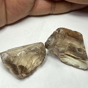 2 Pieces Raw Smoky Quartz | Natural Crystal Size 32-20 MM Natural Smoky Quartz Rough Gemstone Cluster Rocks Brown Minerals Specimens 160CT