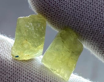 2 cristales de crisoberilo en bruto, piedras preciosas de Ceilán sin tratar