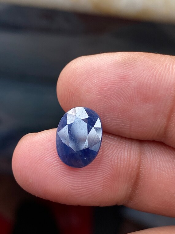 Saphir Pourpre Bleu De Madagascar – 6 X 3.8 Mm – 0.43 Ct – Naturel, Chauffé