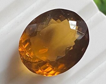 Natural Honey Quartz Gemstone, 7.80 Ct Oval Cut