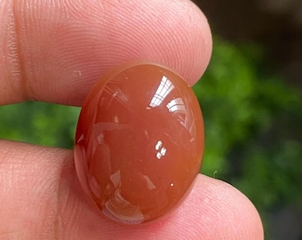 Cabujón Aqeeq yemení: ágata marrón terrosa, 17,60 CT