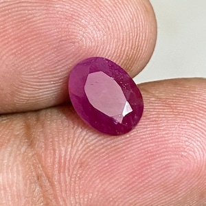 1.80 Ct !! Certified!! Unheated Untreated Red Mozambique African Ruby Oval Shape | 7x9mm | Genuine Ruby | Eye Clean |