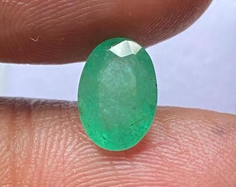 Natural Forest Green Emerald, Handmade Oval Gemstone 1.60ct